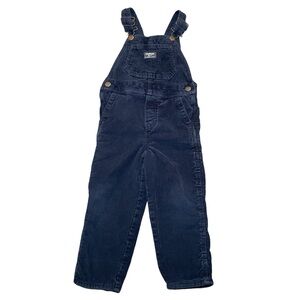 Oshkosh B’ Gosh Flannel Lined‎ Corduroy Overalls Navy Blue Size 4T